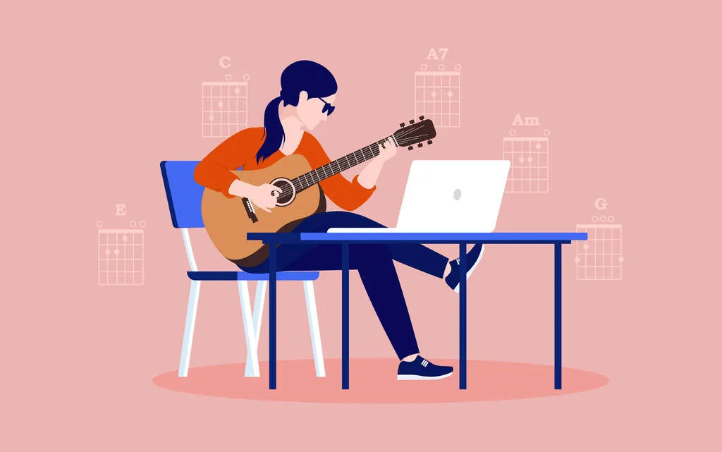 guitar player vector