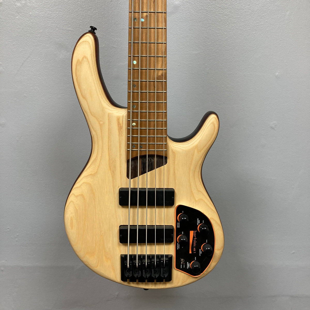 Cort Artisan B5 Element Natural Used guitar close-up, showcasing strings and body details, highlighting its craftsmanship from Guitars on Main.