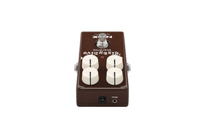 NUX 6ixty 5ive Overdrive Black Pannel Pedal with white knobs and intuitive controls for clear drive and overdrive tones.