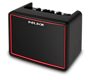 NUX Mighty Lite BT MKII Desktop Guitar Amp with buttons, offering guitar and bass effects, amp modeling, and IR loading for versatile sound customization.