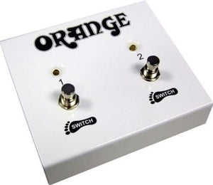 Orange 2 Way footswitch FS-2, a white box with knobs and switches, ideal for guitarists seeking versatile control options.