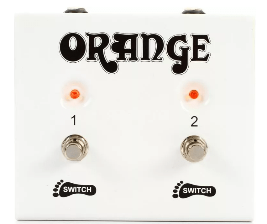 Orange 2 Way footswitch FS-2, a white box with buttons and switches for guitar effects control.