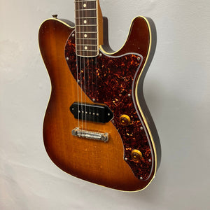 TopHat Telavarius Junior Relic Sunburst electric guitar with rosewood fingerboard, single dogear P90 pickup, and Faber wraparound bridge.