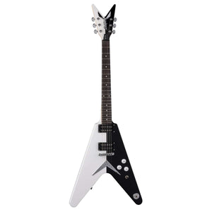 Dean Michael Schenker V Bolt-On Standard electric guitar with black and white finish, Series II V headstock, dual humbucking pickups, and Grover tuners.