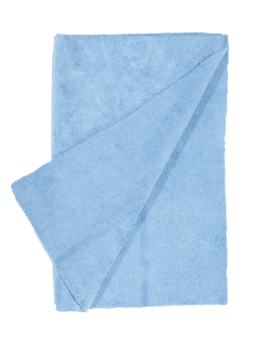 Microfiber Guitar Detailing Cloth folded, designed to clean instruments without scratching, featuring 90,000 microfiber per square inch for effective dirt and grime removal.