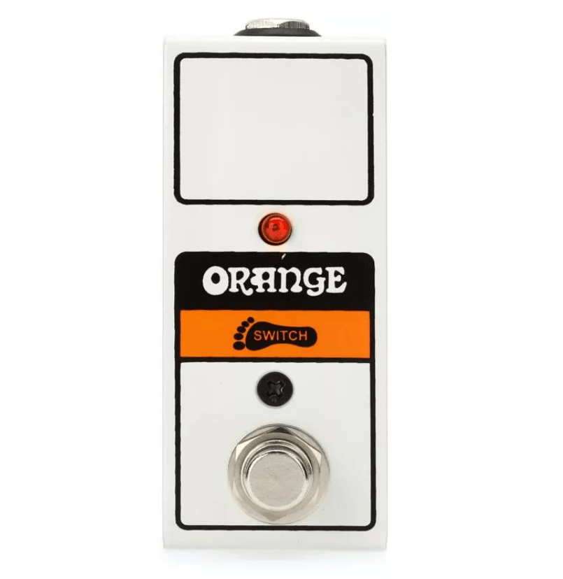 Orange FS-1 Single Mini Footswitch, a white box with buttons including a red one, designed for versatile switching in Orange amplifiers.