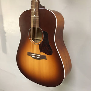 Seagull Entourage Autumn Burst Acoustic Guitar Open Box on display, showcasing its dreadnought shape and white binding details.