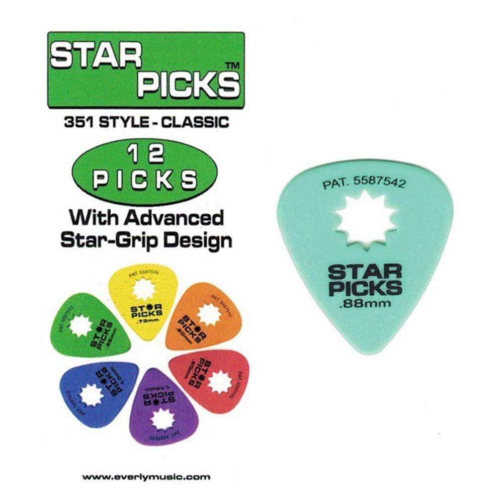 Star Grip Guitar Pick Dozen Purple 1.14 mm, featuring a star-shaped grip for enhanced traction and control during play.